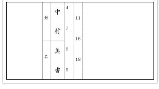 姓名判断鑑定シート